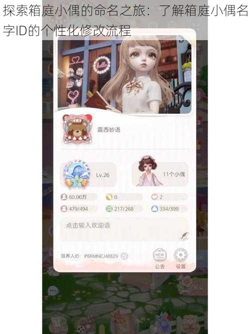 探索箱庭小偶的命名之旅:了解箱庭小偶名字ID的个性化修改流程