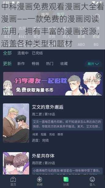 中科漫画免费观看漫画大全看漫画——一款免费的漫画阅读应用,拥有丰富的漫画资源,涵盖各种类型和题材