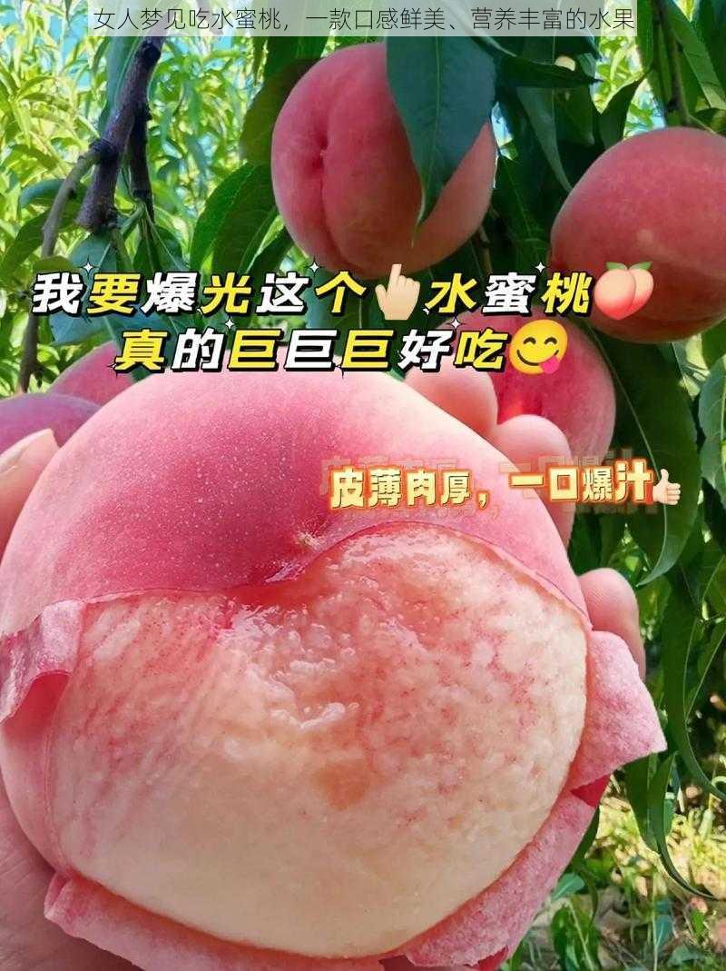 女人梦见吃水蜜桃,一款口感鲜美、营养丰富的水果