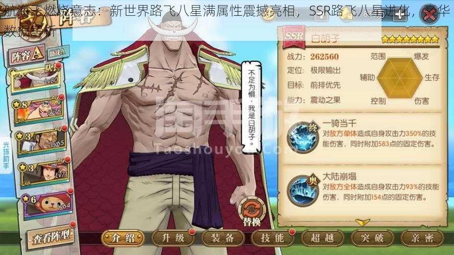 航海王燃烧意志:新世界路飞八星满属性震撼亮相,SSR路飞八星进化,豪华数据解析