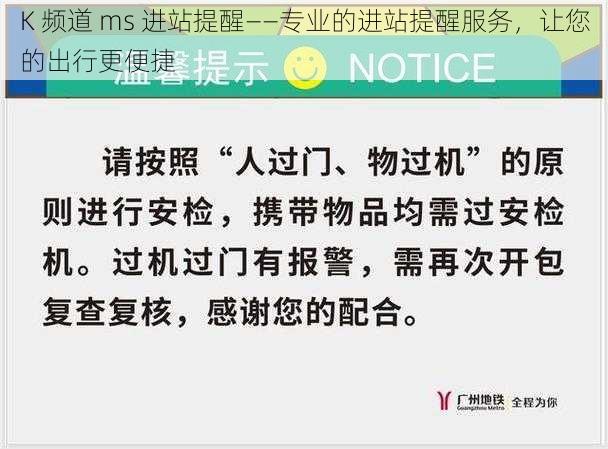 K 频道 ms 进站提醒——专业的进站提醒服务,让您的出行更便捷