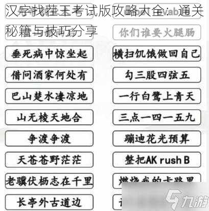 汉字找茬王考试版攻略大全:通关秘籍与技巧分享