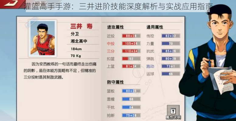 灌篮高手手游:三井进阶技能深度解析与实战应用指南