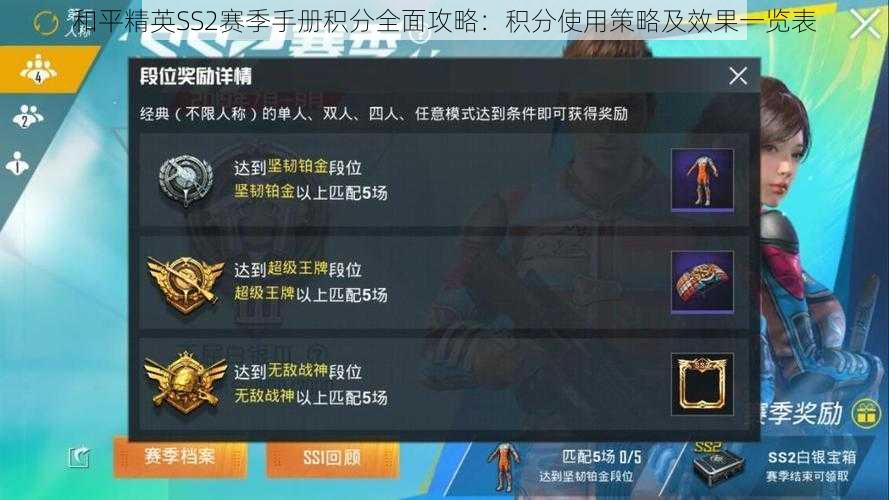 和平精英SS2赛季手册积分全面攻略:积分使用策略及效果一览表