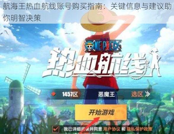 航海王热血航线账号购买指南:关键信息与建议助你明智决策