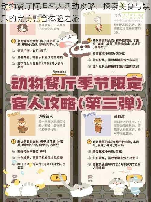 动物餐厅阿坦客人活动攻略:探索美食与娱乐的完美融合体验之旅