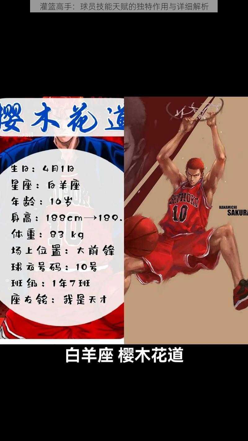 灌篮高手:球员技能天赋的独特作用与详细解析