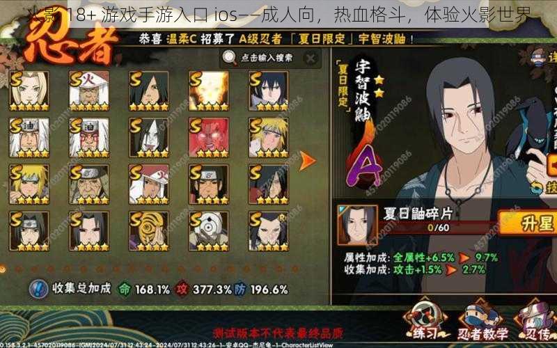 火影 18+ 游戏手游入口 ios——成人向,热血格斗,体验火影世界