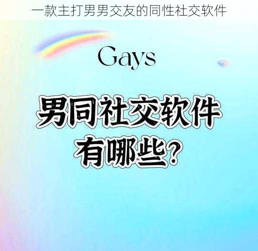 一款主打男男交友的同性社交软件