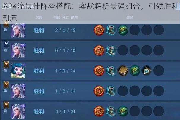 养猪流最佳阵容搭配:实战解析最强组合,引领胜利潮流