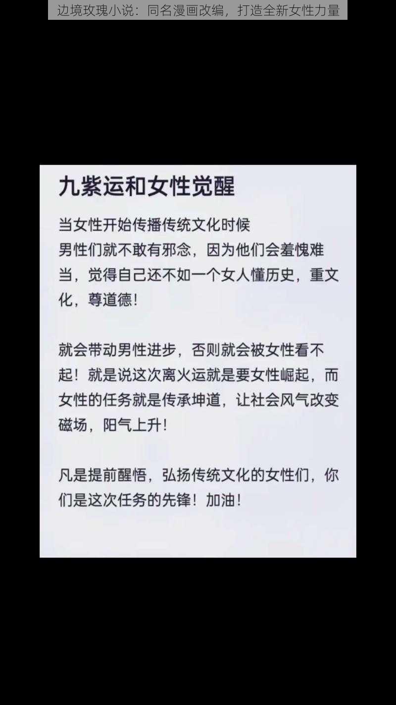 边境玫瑰小说:同名漫画改编,打造全新女性力量