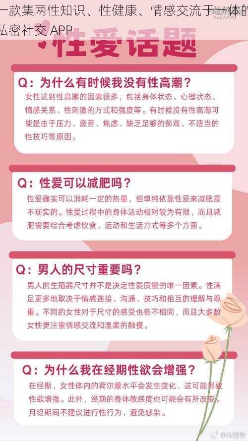 一款集两性知识、性健康、情感交流于一体的私密社交 APP