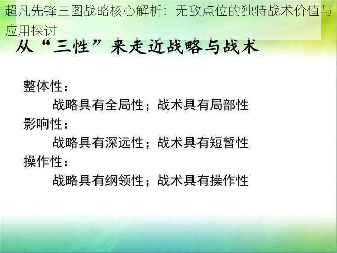 超凡先锋三图战略核心解析:无敌点位的独特战术价值与应用探讨