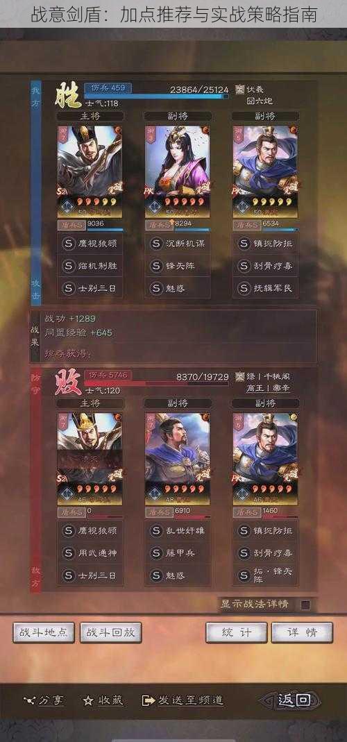 战意剑盾:加点推荐与实战策略指南