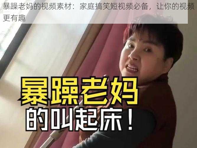 暴躁老妈的视频素材:家庭搞笑短视频必备,让你的视频更有趣