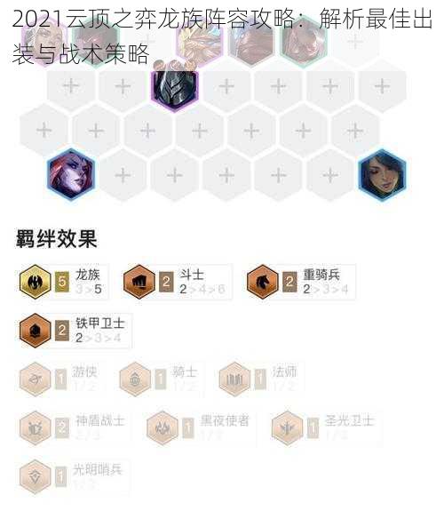 2021云顶之弈龙族阵容攻略:解析最佳出装与战术策略