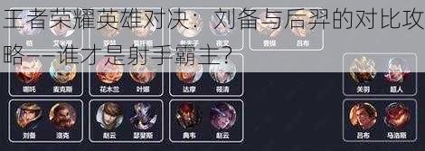 王者荣耀英雄对决:刘备与后羿的对比攻略——谁才是射手霸主?