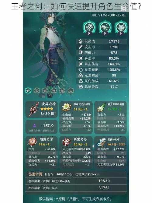 王者之剑:如何快速提升角色生命值?