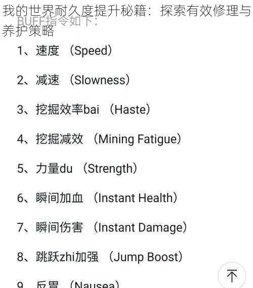 我的世界耐久度提升秘籍:探索有效修理与养护策略