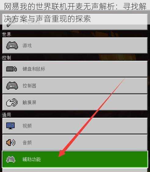 网易我的世界联机开麦无声解析:寻找解决方案与声音重现的探索