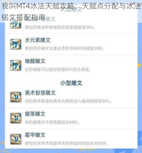 我叫MT4冰法天赋攻略:天赋点分配与冰法铭文搭配指南
