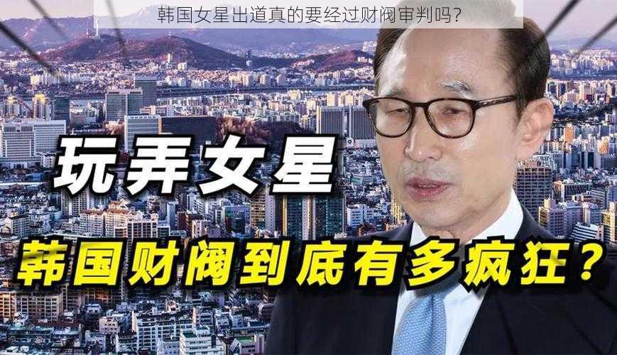韩国女星出道真的要经过财阀审判吗?