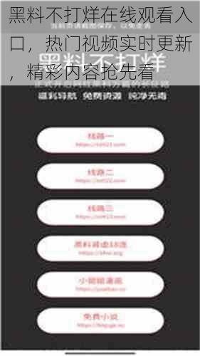 黑料不打烊在线观看入口,热门视频实时更新,精彩内容抢先看
