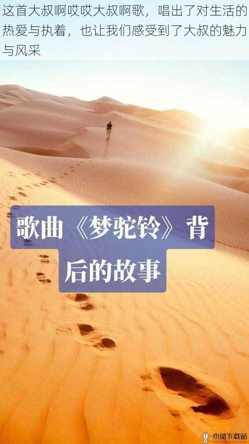 这首大叔啊哎哎大叔啊歌,唱出了对生活的热爱与执着,也让我们感受到了大叔的魅力与风采