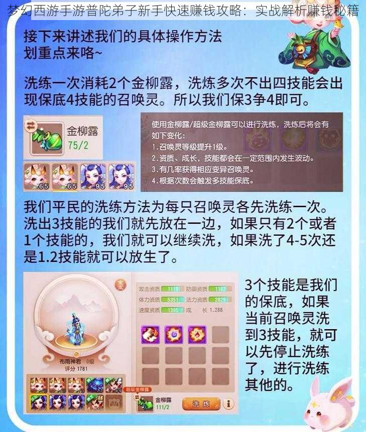 梦幻西游手游普陀弟子新手快速赚钱攻略:实战解析赚钱秘籍