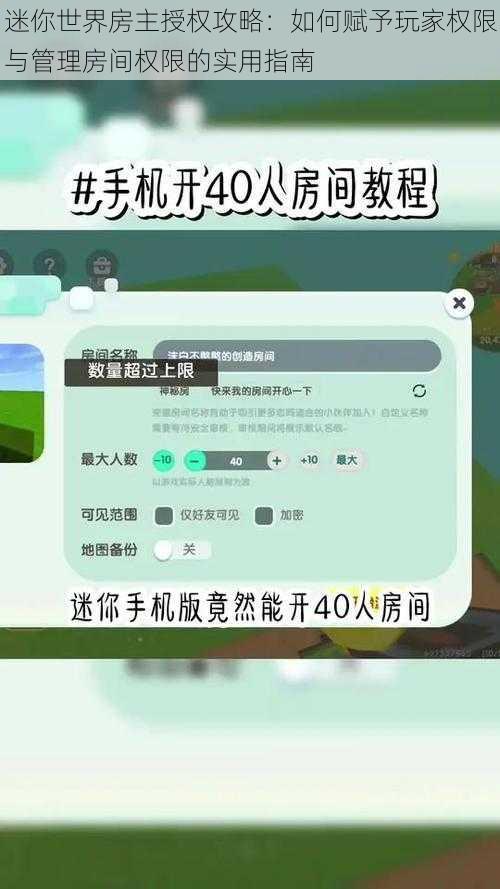 迷你世界房主授权攻略:如何赋予玩家权限与管理房间权限的实用指南
