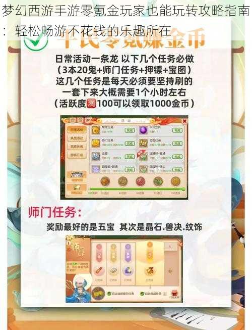 梦幻西游手游零氪金玩家也能玩转攻略指南:轻松畅游不花钱的乐趣所在