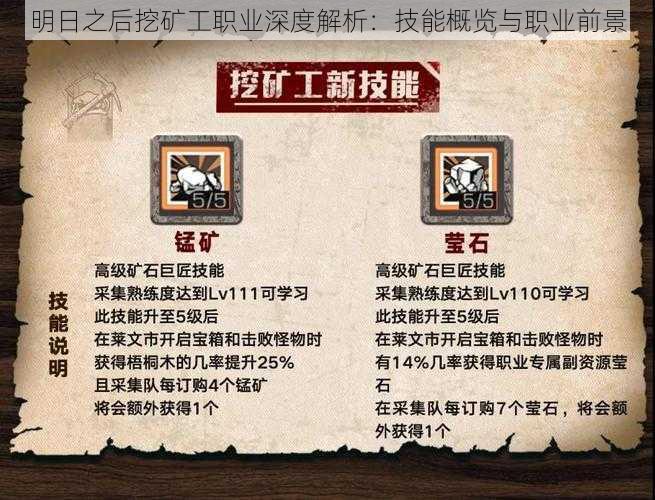 明日之后挖矿工职业深度解析:技能概览与职业前景