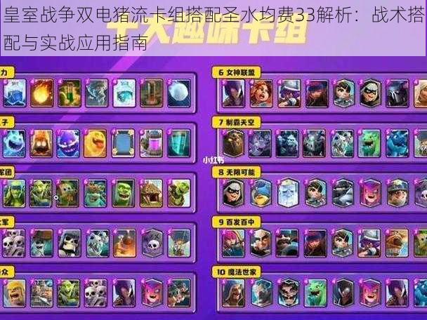 皇室战争双电猪流卡组搭配圣水均费33解析:战术搭配与实战应用指南