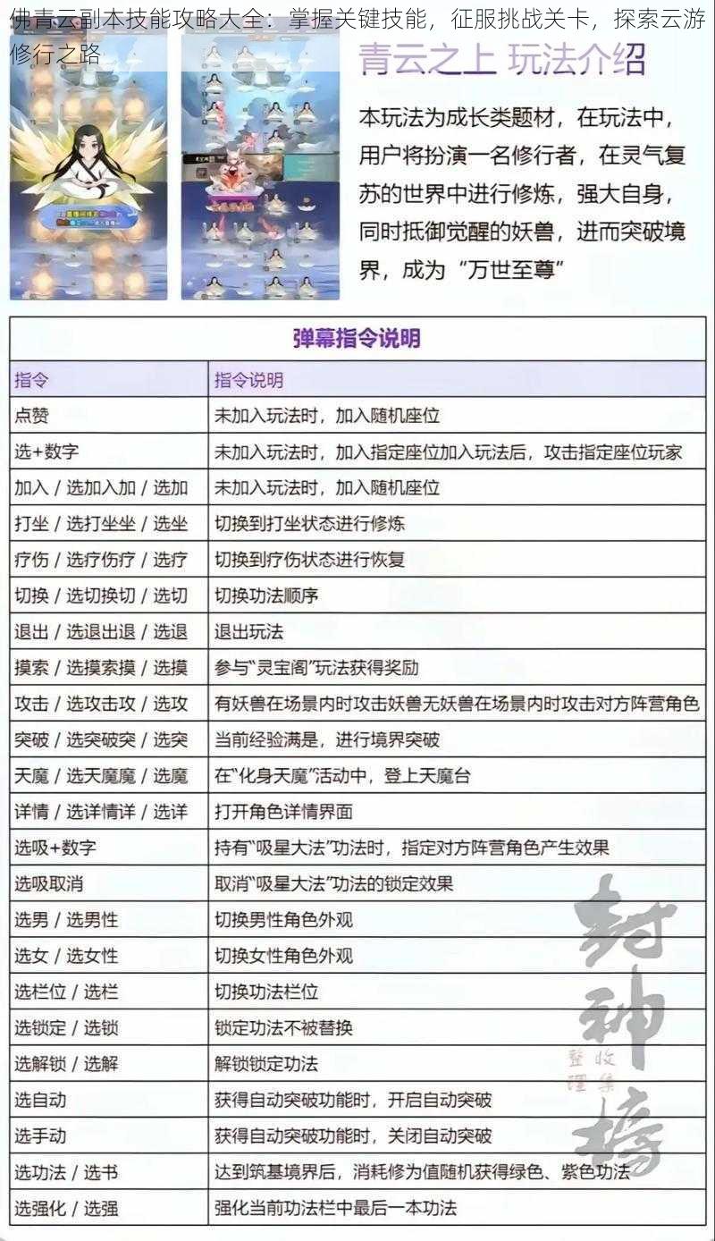 佛青云副本技能攻略大全:掌握关键技能,征服挑战关卡,探索云游修行之路