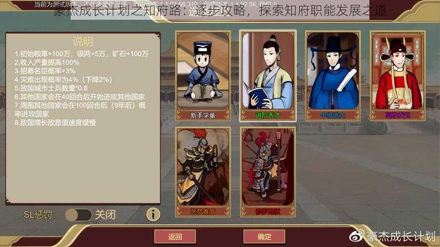 豪杰成长计划之知府路:逐步攻略,探索知府职能发展之道