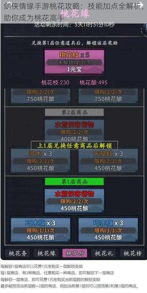 剑侠情缘手游桃花攻略:技能加点全解析,助你成为桃花高手