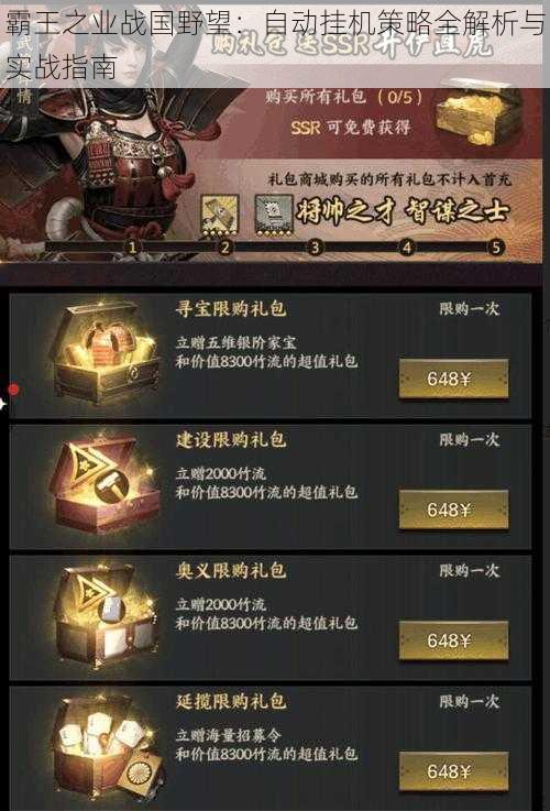 霸王之业战国野望:自动挂机策略全解析与实战指南