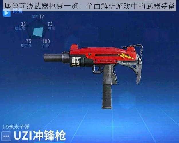 堡垒前线武器枪械一览:全面解析游戏中的武器装备