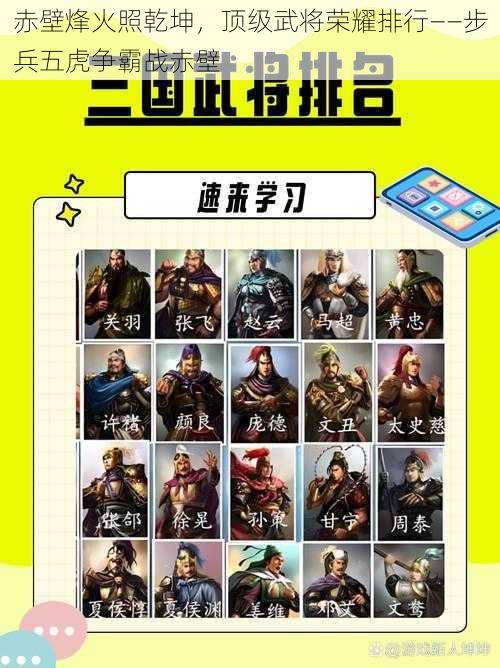 赤壁烽火照乾坤,顶级武将荣耀排行——步兵五虎争霸战赤壁