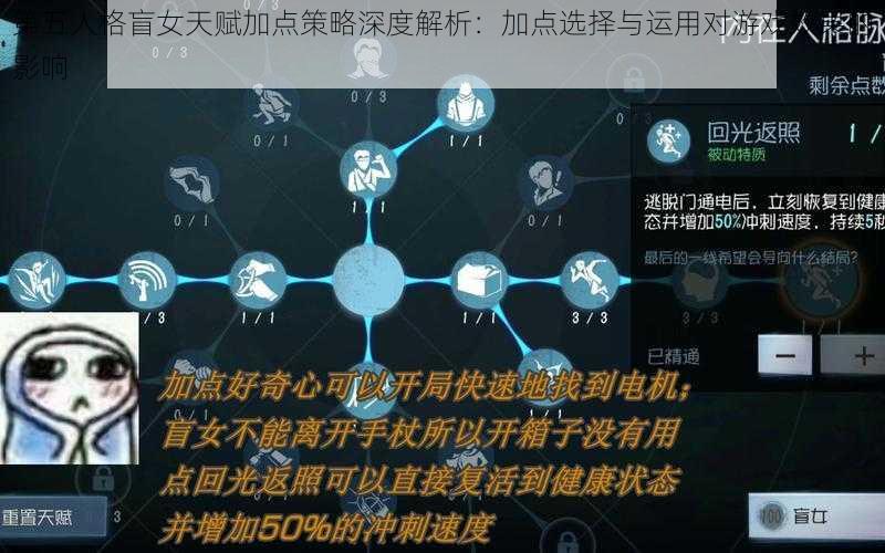 第五人格盲女天赋加点策略深度解析:加点选择与运用对游戏效果的影响