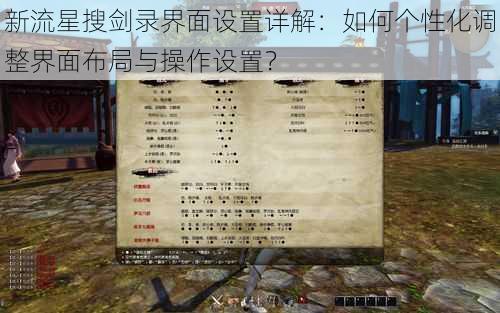新流星搜剑录界面设置详解:如何个性化调整界面布局与操作设置?
