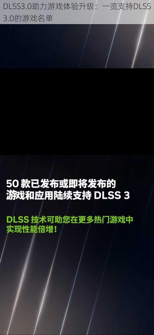 DLSS3.0助力游戏体验升级:一览支持DLSS3.0的游戏名单