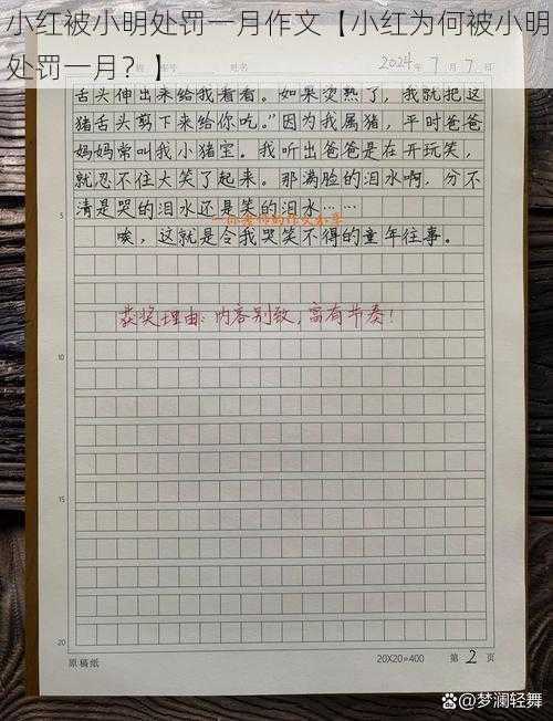 小红被小明处罚一月作文【小红为何被小明处罚一月?】