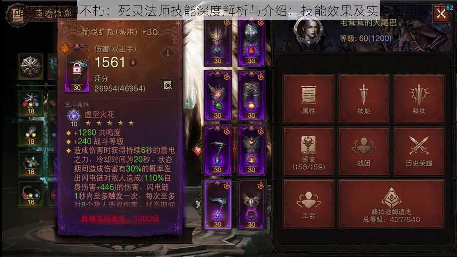 暗黑破坏神不朽:死灵法师技能深度解析与介绍:技能效果及实战应用探讨