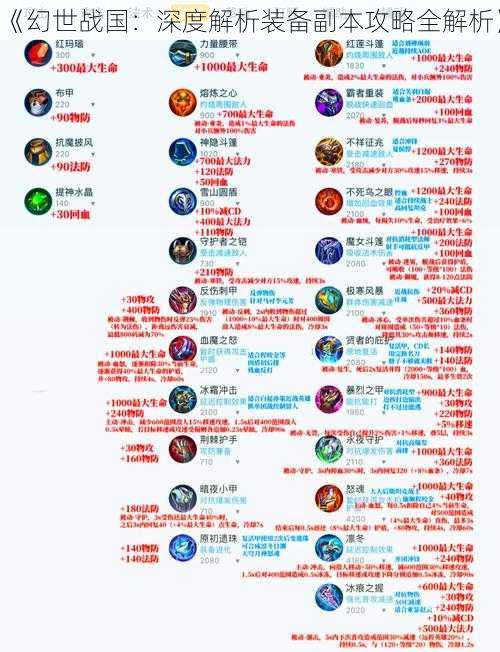 《幻世战国:深度解析装备副本攻略全解析》