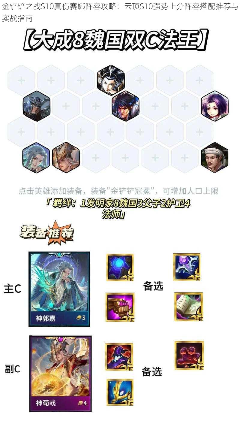 金铲铲之战S10真伤赛娜阵容攻略:云顶S10强势上分阵容搭配推荐与实战指南