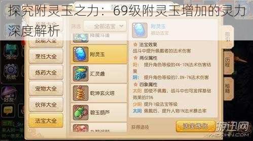 探究附灵玉之力:69级附灵玉增加的灵力深度解析