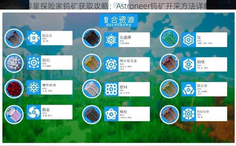 异星探险家钨矿获取攻略:Astroneer钨矿开采方法详解