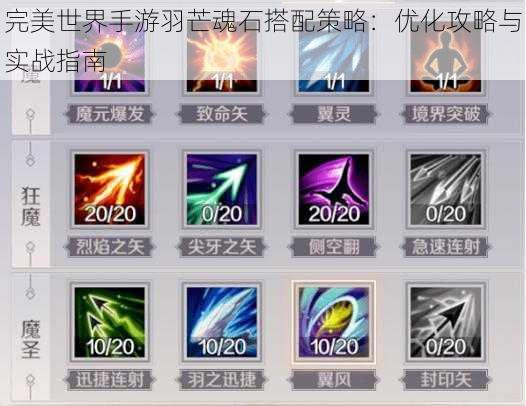 完美世界手游羽芒魂石搭配策略:优化攻略与实战指南