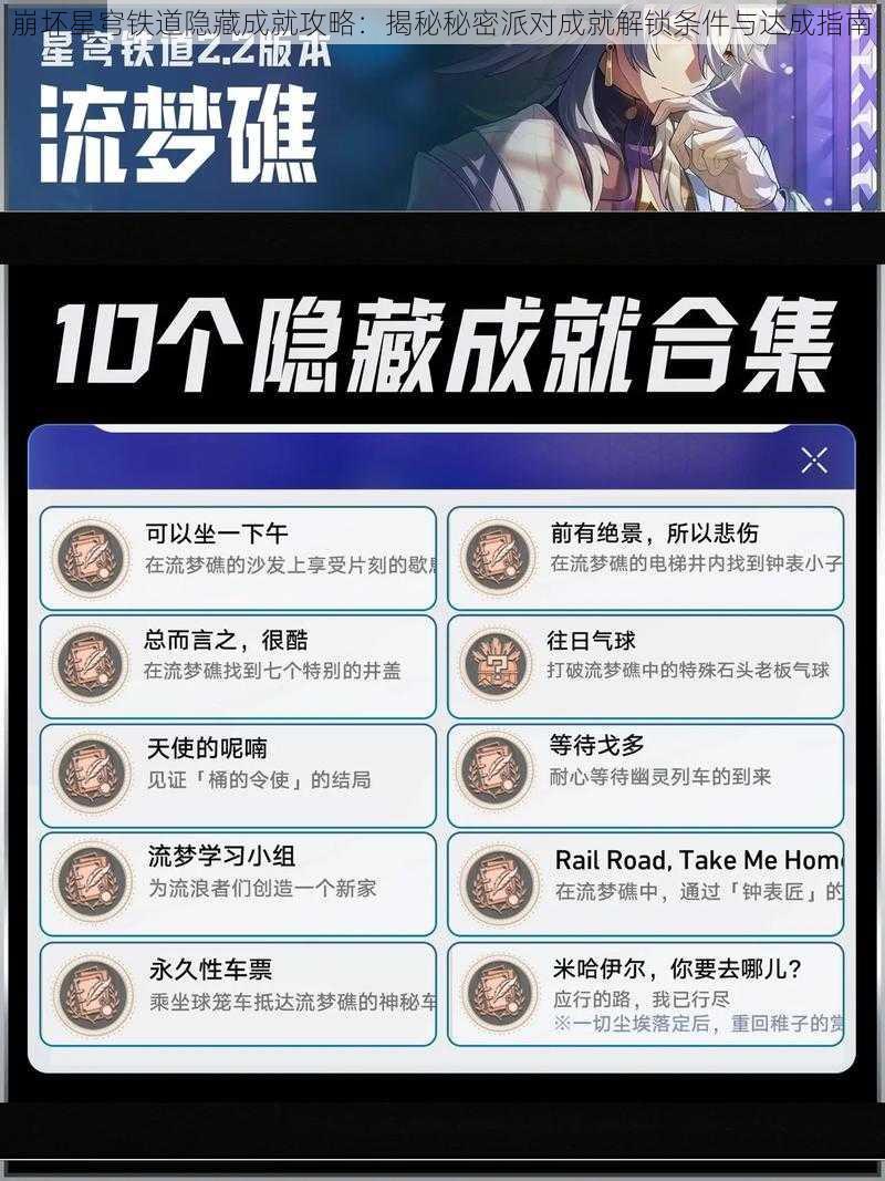 崩坏星穹铁道隐藏成就攻略:揭秘秘密派对成就解锁条件与达成指南